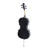Cecilio CCO-Black Student Cello Instrument with Soft Padded Case,Tuner, Music Book, Cello Stand, Bow