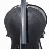 Cecilio CCO-Black Student Cello Instrument with Soft Padded Case,Tuner, Music Book, Cello Stand, Bow