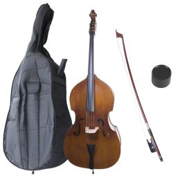 Cecilio CDB-200 Upright Double Bass Premium Grade, Natural Finish, Flamed Back