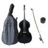 Cecilio CDB-Black Upright Double Bass Rosewood Fingerboard, Ebony Tailpiece