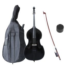 Cecilio CDB-Black Upright Double Bass Rosewood Fingerboard, Ebony Tailpiece