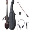 Cecilio CEDB-1DW Electric Upright Double Bass - 3/4 Size - Solid Wood - Ebony Fitted - Reddish Mahog