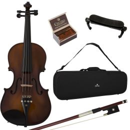 Cecilio CVN-EAV Ebony Fitted Solidwood Violin in Antique Varnish Finish