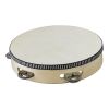 Cecilio KP_TMW8-1C - 8-Inch Wooden Tambourine with One Row of Jingles