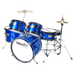 Mendini by Cecilio MJDS-5-BL Jr Drum Set & Cymbals 16 inches 5-Piece Blue Metallic