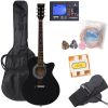Kalos by Cecilio OGP2-40BK-C Black Concert Acoustic Guitar package