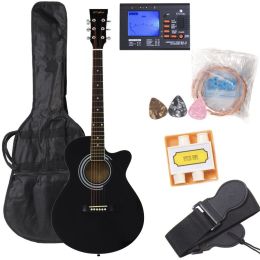 Kalos by Cecilio OGP2-40BK-C Black Concert Acoustic Guitar package