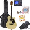 Kalos by Cecilio OGP2-40NW-C 41" Acoustic Concert Cutaway Guitar Package