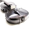 Cecilio CVN-Black Metallic Black Finish, Ebony Fitted Inlaid Purfling, Solid Maple Wood Violin Instrument