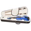 Cecilio CVN-Blue Metallic Blue Finish, Ebony Fitted, Inlaid Purfling, Solid Maple Wood Violin Instrument