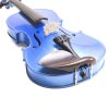 Cecilio CVN-Blue Metallic Blue Finish, Ebony Fitted, Inlaid Purfling, Solid Maple Wood Violin Instrument