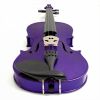 Cecilio CVN-Purple Metallic Purple Finish, Ebony Fitted, Inlaid Purfling Solid Maple Wood Violin Instrument