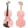Cecilio CVN-Pink Metallic Pink Finish, Ebony Fitted, Inlaid Purfling, Solid Maple Wood Violin Instrument