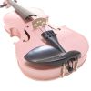 Cecilio CVN-Pink Metallic Pink Finish, Ebony Fitted, Inlaid Purfling, Solid Maple Wood Violin Instrument