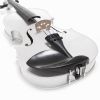 Cecilio CVN-White Metallic Finish Ebony Fitted Inlaid Purfling Solid Wood Violin Instrument