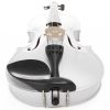 Cecilio CVN-White Metallic Finish Ebony Fitted Inlaid Purfling Solid Wood Violin Instrument